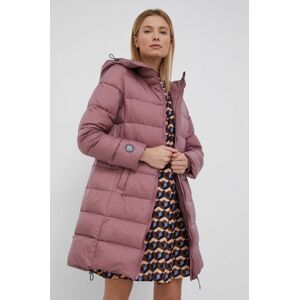 Péřová bunda Fluff dámská, růžová barva, zimní
