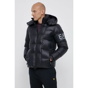 Péřová bunda EA7 Emporio Armani pánská, černá barva, zimní