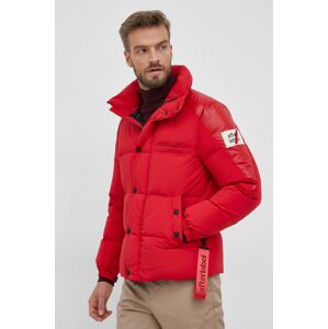 Péřová bunda After Label červená barva, zimní