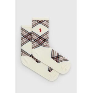 Ponožky Polo Ralph Lauren dámské, krémová barva