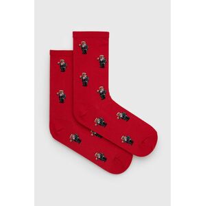 Ponožky Polo Ralph Lauren dámské, červená barva