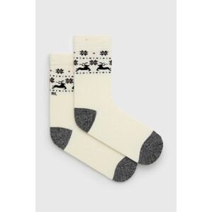Ponožky ze směsi vlny Polo Ralph Lauren krémová barva