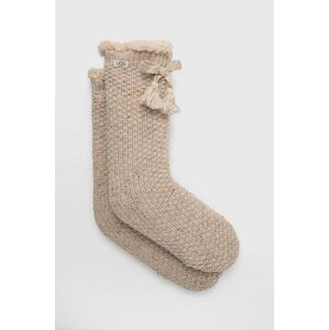 Ponožky ze směsi vlny UGG Fleece Lined Cozy krémová barva
