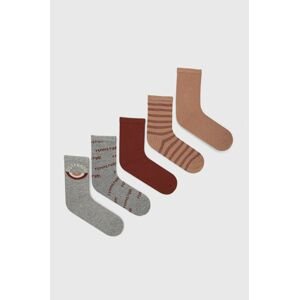 Dětské ponožky Name it (5-pack) hnědá barva