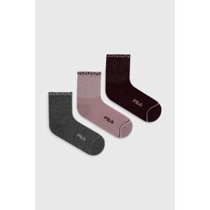 Dětské ponožky Fila (3-pack) růžová barva