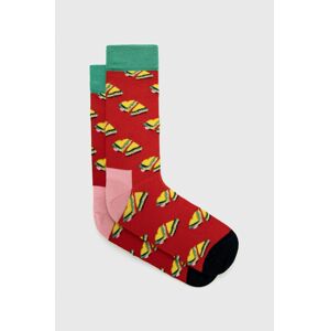 Ponožky Happy Socks Love Sandwich pánské, červená barva