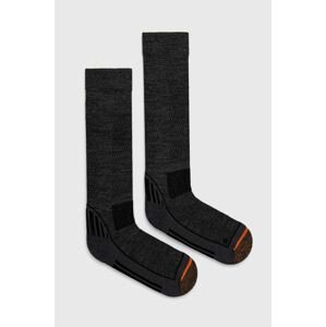 Ponožky ze směsi vlny Peak Performance šedá barva