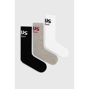 Ponožky Deus Ex Machina (3-pack) šedá barva