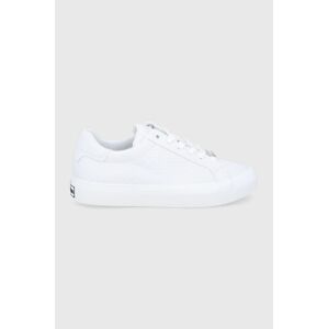 Boty Calvin Klein bílá barva, na plochém podpatku