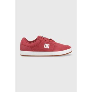 Semišové boty DC červená barva