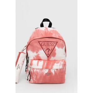 Dětský batoh Guess růžová barva, velký, vzorovaný