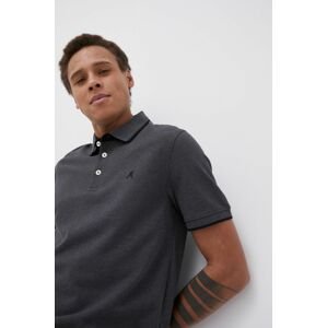 Bavlněné polo tričko Produkt by Jack & Jones šedá barva, s aplikací