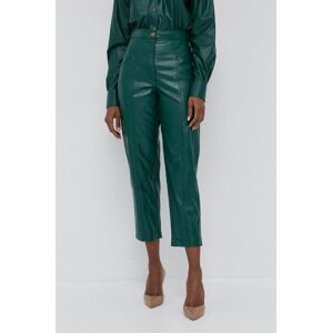 Kalhoty Twinset dámské, zelená barva, jednoduché, high waist