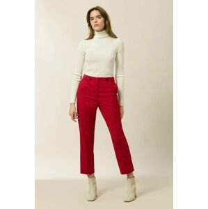 Kalhoty Ivy & Oak dámské, červená barva, jednoduché, high waist