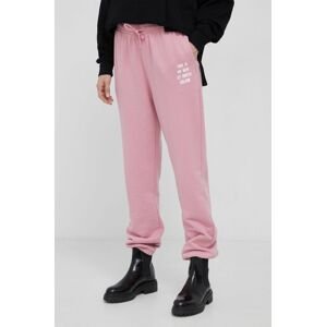 Bavlněné kalhoty MC2 Saint Barth dámské, růžová barva, hladké