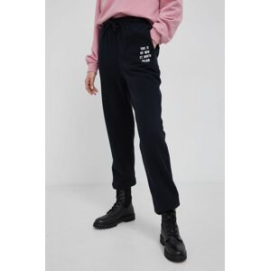 Bavlněné kalhoty MC2 Saint Barth dámské, černá barva, hladké