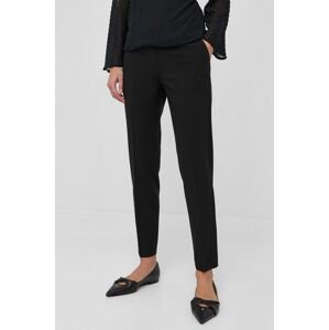 Kalhoty Stefanel dámské, černá barva, jednoduché, medium waist