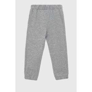 Dětské bavlněné kalhoty OVS šedá barva, melanžové