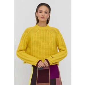Vlněný svetr Victoria Victoria Beckham dámský, žlutá barva, hřejivý