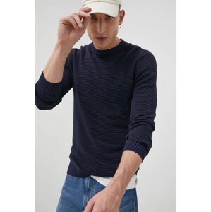 Bavlněný svetr Premium by Jack&Jones pánský, tmavomodrá barva, lehký