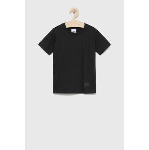Dětské bavlněné tričko Hype černá barva, hladký