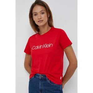 Bavlněné tričko Calvin Klein červená barva