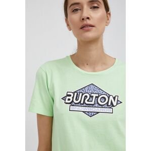 Bavlněné tričko Burton zelená barva