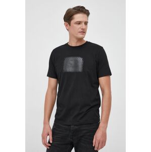 Bavlněné tričko C.P. Company černá barva, s potiskem