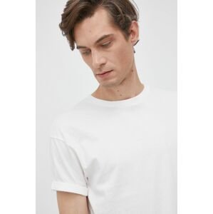 Bavlněné tričko Young Poets Society bílá barva, hladké