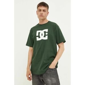 Bavlněné tričko DC zelená barva, s potiskem