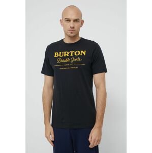 Bavlněné tričko Burton černá barva, s potiskem