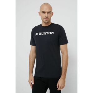 Bavlněné tričko Burton černá barva, hladké