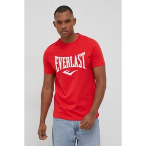 Bavlněné tričko Everlast červená barva, s potiskem