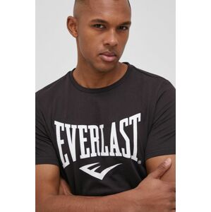 Bavlněné tričko Everlast černá barva, s potiskem