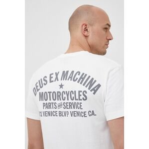 Bavlněné tričko Deus Ex Machina bílá barva, s potiskem