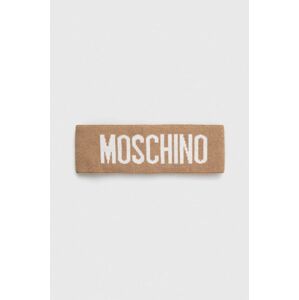 Vlněná čelenka Moschino hnědá barva