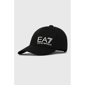 Čepice EA7 Emporio Armani černá barva, s aplikací