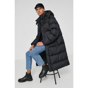 Péřová bunda Polo Ralph Lauren pánská, černá barva, zimní