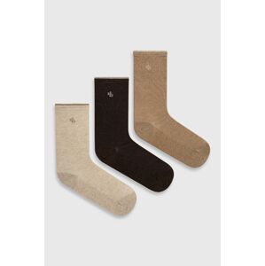Ponožky Lauren Ralph Lauren dámské, béžová barva, 454825133003