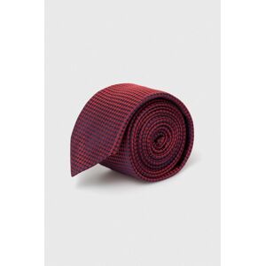 Hedvábná kravata HUGO červená barva