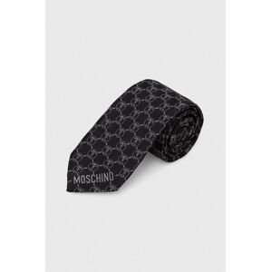 Hedvábná kravata Moschino černá barva, M5725 55061