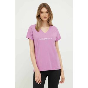 Bavlněné tričko Emporio Armani Underwear fialová barva