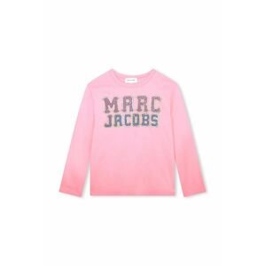 Dětská bavlněná košile s dlouhým rukávem Marc Jacobs růžová barva
