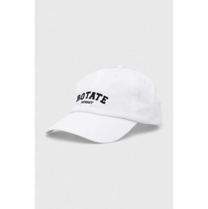 Bavlněná baseballová čepice Rotate bílá barva, s aplikací