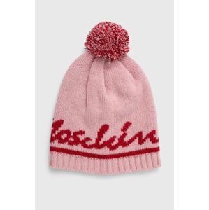 Vlněný klobouk Moschino růžová barva