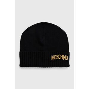 Vlněný klobouk Moschino černá barva