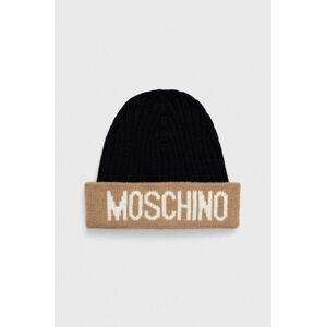 Vlněný klobouk Moschino béžová barva