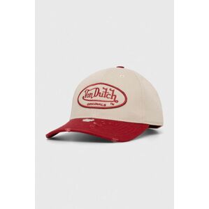 Bavlněná baseballová čepice Von Dutch červená barva, s aplikací
