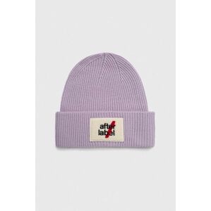 Vlněný klobouk After Label fialová barva