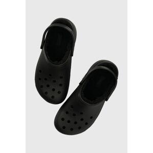 Pantofle Crocs Classic Platform Lined Clog dámské, černá barva, na platformě, 207938